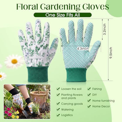 Cutecrop 9.5" Gardening Glove for Women, Floral PVC Grip - style: Pastel