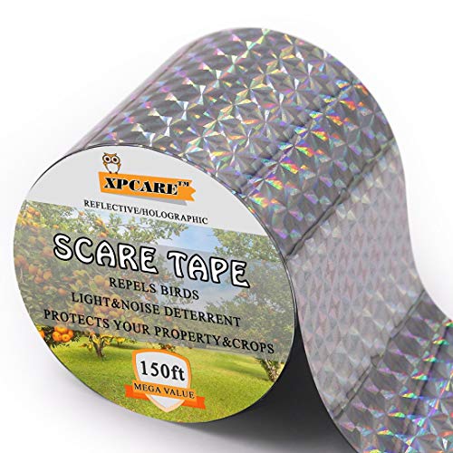XPCARE Bird Scare Tape, 150ft x 2in Reflective Tape - size: 150ft