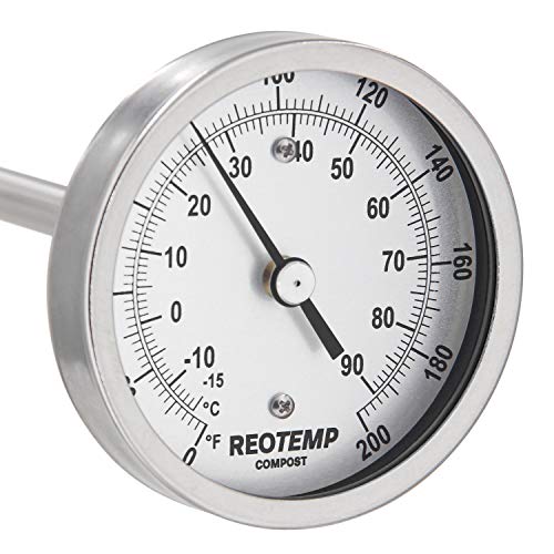 REOTEMP Heavy Duty Compost Thermometer - Fahrenheit and Celsius (36 Inch Stem), Made in The USA - size: 36 Inch Stem