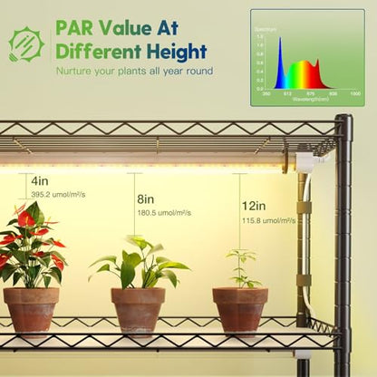FREELICHT Plant Stand with Grow Light 5-Tier, 4×30W 5000K, 29.5x13.8x61.5IN - size: 29.5x13.8x61.5IN