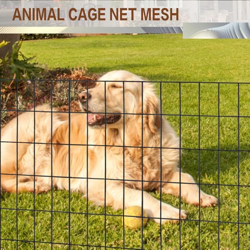 Tongmo 3 ft x 100 ft Black PVC Coated Welded Wire Fence, 16GA Garden Chicken Wire Fence Roll, Mesh Size 2" x 4" Hardware Cloth, Ideal for Yard Protection and Poultry Netting - color: Black, size: 3ft*100ft