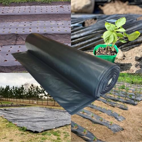 Farm Plastic Supply - Weed Control 6 Mil Black/White Polyethylene Sheeting - Heavy Duty Weed Barrier Landscape Fabric for Outdoor Gardens, Non Woven Weed Blocker Fabric, Weed Control (24' x 100') - size: 24' x 100'