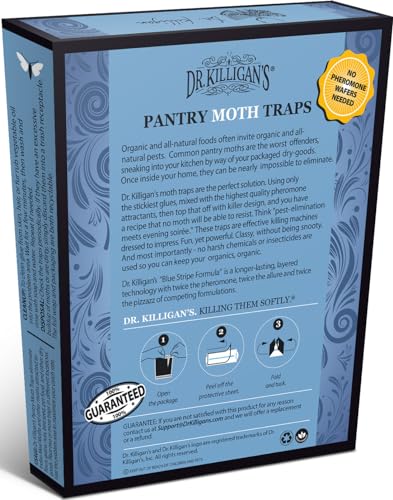 Dr. Killigan's Pantry Moth Traps with Pheromones Prime, 6 Pack, Blue