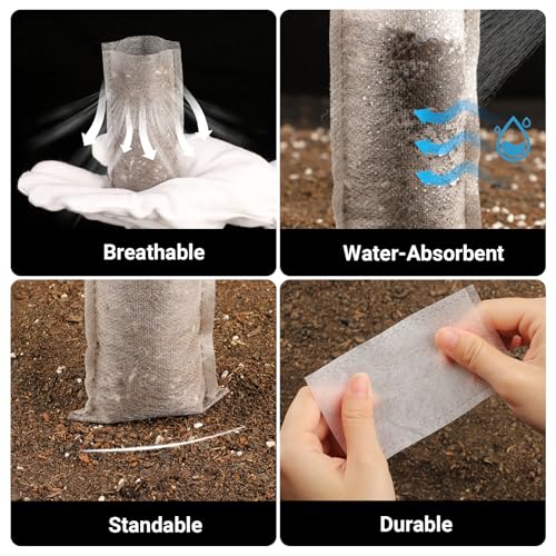 Seed Starter Bags Small, 200PCS 3x4 inch Non-Woven Nursery Plant Grow Bags, Fabric Seedling Bags Pots Pouch for Plants Seeding Clones Home Garden Supply - color: White, size: 2.7"x4.3"/Pack of 200