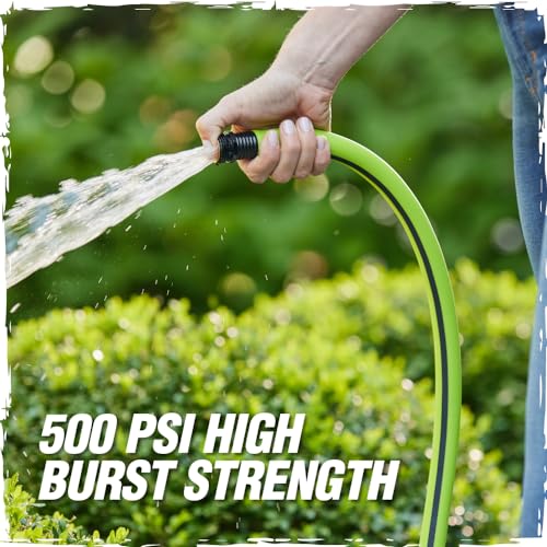 RUGGED RHINO Heavy Duty Garden Hose 25ft x 5/8in, Green and Black - color: Green/Black, size: 25 Feet