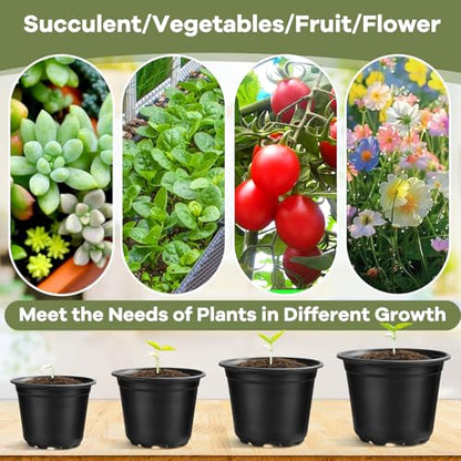 4 5 6 Inch Nursery Pots, 110 Packs Plastic Plant Pot with Drainage Hole, Seedling Starter Pots for Succulents (4 Inch) - size: 4 Inch-110 Pack