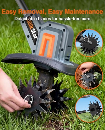 Cordless Tiller Cultivator for Gardening, Battery Powered Garden Rototiller - size: 9"x6.6"
