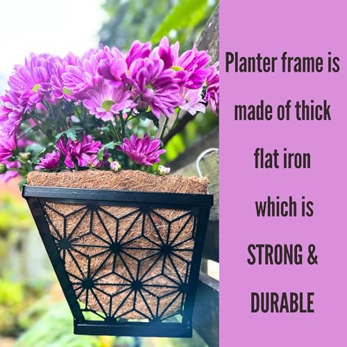 LaLaGreen Black Wall Planter (12 in, 4 Pack) Window Flower Box Holder - size: 12" (30cm) x 4 pack