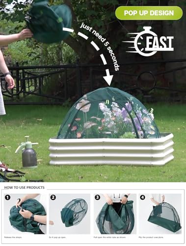Pop up Gardening Net Cover,44x21.6x31.5 inches Pack of 2,Pest Guard Cover for Vegetables Fruits Durable Plant Gardening Net, Pop-Up Chicken Pen for Small Animals Outdoor Run and Pet Enclosure - size: 44x21.6x31.5 inches