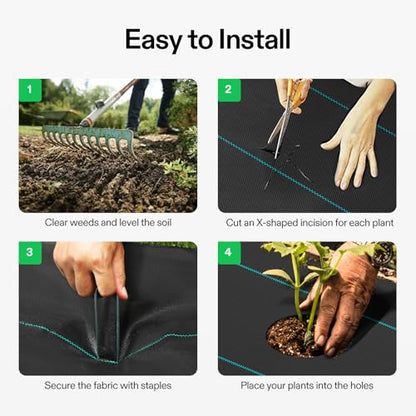 VIVOSUN Premium Weed Barrier Landscape Fabric Heavy Duty 4ftx100ft - size: 4×100FT