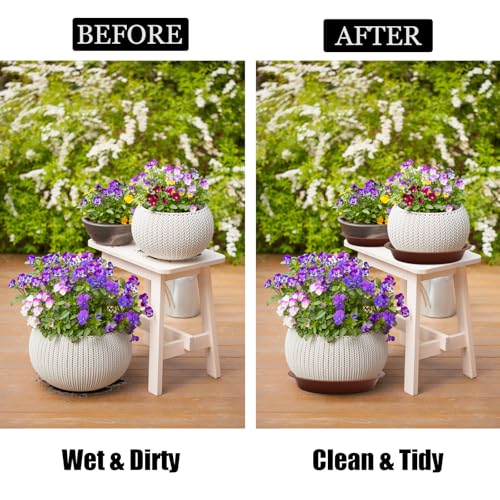 8 Pack 4 5 6 8 Inch Terracotta Plant Saucers Plastic Drip Trays - color: Terracotta, size: 4 Inch, 5 Inch, 6 Inch, 8 Inch