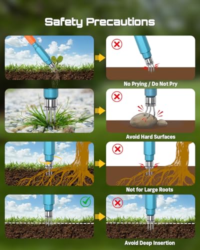 Seesii Electric Stand Up Weed Puller Tool with 2 x 2000mAh Batteries