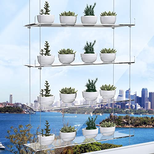 4-Tier Floating Acrylic Plant Shelf – Each Tier 16 Inch Long - color: 4 Tier
