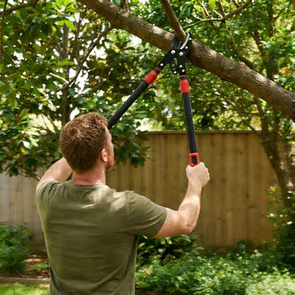 AGRICUT Telescopic Garden Loppers Anvil - Extendable Tree Trimmer 26" to 40.5" Reach, 2" Cut Capacity Heavy Duty Branch Cutter with 59HRC High Carbon Steel Teflon Blade, Loppers for Cutting Branches - style: Lopper (Extendable)