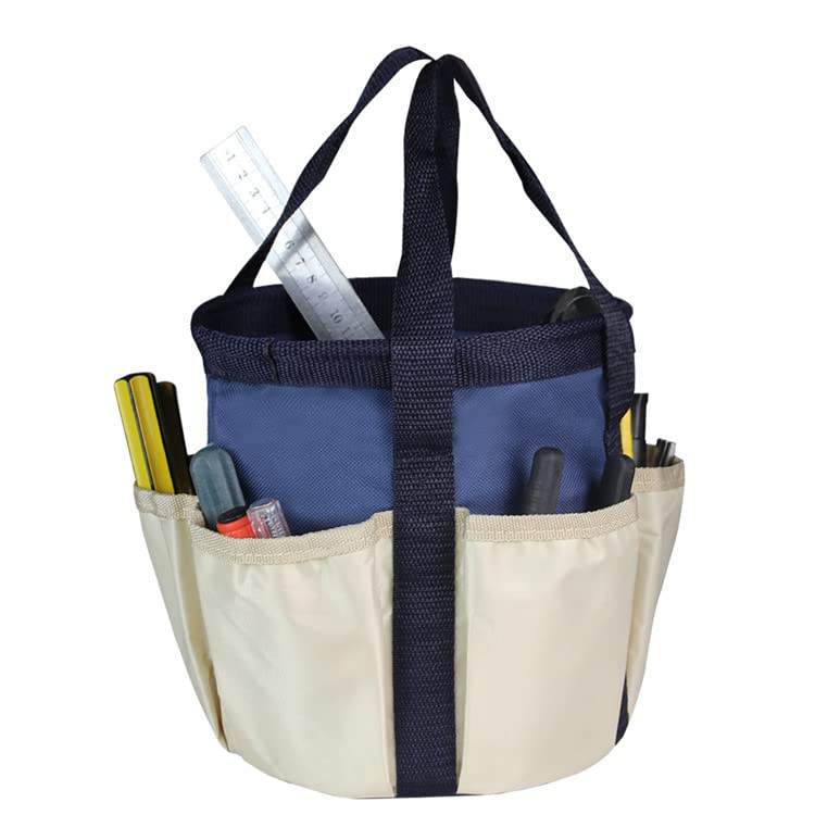 Multifunction Garden Tools Bucket Bag with Pockets Bucket Tool Organizer Gardening Organizer Tote Garden Harvest Bucket Bag Vegetables Picking Bag (Blue) - color: Blue