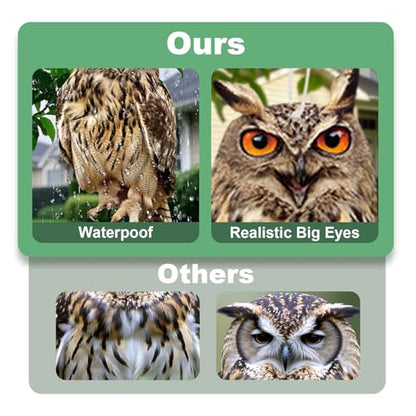 Fake Owl to Keep Pigeon Away, 2PCS Flat Garden Owl - color: Light Brown Owl 2pcs
