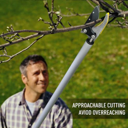 Altdorff Cut and Hold Pruner Set, Lightweight 32-Inch Long Reach Pruner One-Handed Operation, Hold Long Reach Cut Rotating, 8.3" Hand Pruner for Branch Pruning, Fruit Picking, Prickly Plants & Roses