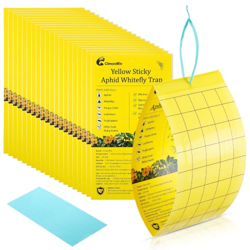 20 Pack Sticky Traps for Plants, No Lure,Whitefly Aphid,Yellow