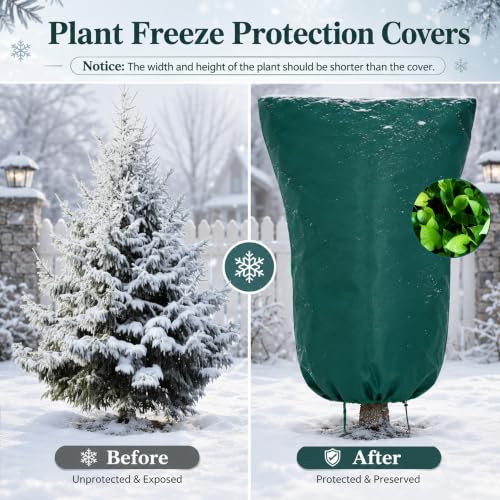 Plant Freeze Protection Covers for Winter Plants Gardens Frost, Sun, Pests - size: 2 96×96in
