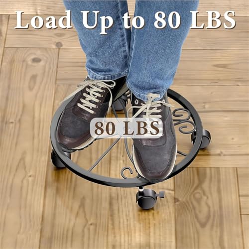 2-Pack Plant Caddy with Wheels, 360° Lockable Plant Stand with Wheels. - size: 2 Pack
