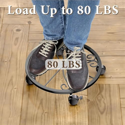 2-Pack Plant Caddy with Wheels, 360° Lockable Plant Stand with Wheels. - size: 2 Pack