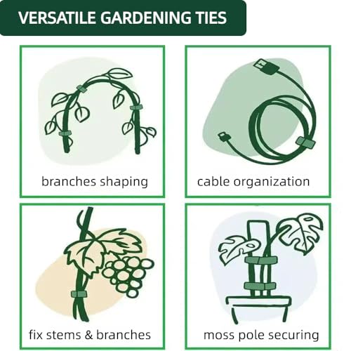 100Pcs 6-Inch Green Reusable Adjustable Plant Ties & Garden Tape - size: 6 in x 0.5 in