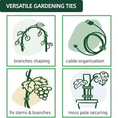 100Pcs 6-Inch Green Reusable Adjustable Plant Ties & Garden Tape - size: 6 in x 0.5 in