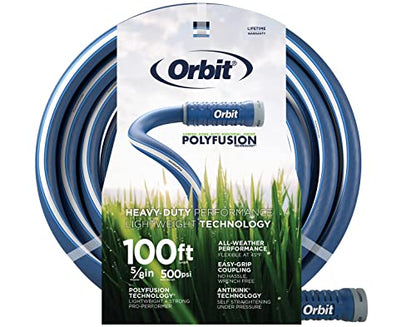 Orbit 22010 Polyfusion Garden Hose - Heavy-Duty Water Hose (100-Foot x 5/8-Inch) - size: 100 Ft, style: Polyfusion