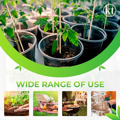 100 Pack 16" Bamboo Plant Stakes for Indoor Plants, Long Wood Skewers Sticks for Plant Support Tomato Floral Flower Bouquet, Garden Wooden Sticks Sign Posting and Other Crafts (100pc - 16 inch)