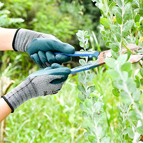 DOFOWORK Gardening Gloves - 6 Pair Gardening Gloves for Women/Men with Grip - color: Green & Grey