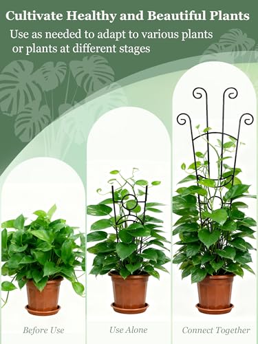 2 Pcs Tall Indoor Trellis, 33in Small Potted Climbing Trellis, Black - color: Black