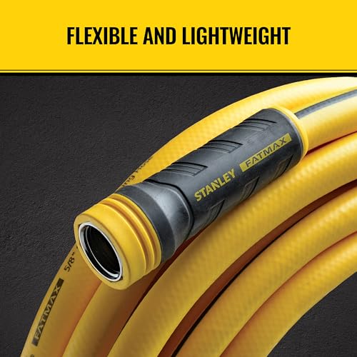 Stanley FATMAX Professional Grade Garden Hose, 100 Feet x 5/8 Inch, Yellow, 500 PSI - size: 100 Ft