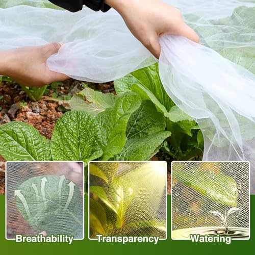 10 X 25FT Garden Mesh Netting Barrier,Fruit Tree Plant Netting for Vegetable Blueberry Bushes Plant Row Cover Screen Protection - size: 10X25FT