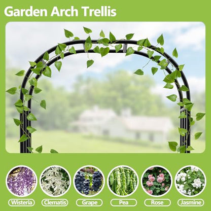 Heavy Duty Garden Arch Arbor Trellis 94.5" H*63" L(16MM Pipe) - size: 94.5"(H)*63"(L)*16(W)
