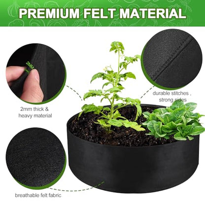 50 Gallon Large Grow Bag, Heavy Duty Fabric Round Raised Garden Bed - size: 50 Gallon (36" D x 12" H)