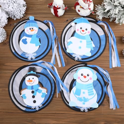 Beeveer 4 Pcs 51" Snowman Wind Socks Winter Outdoor Nylon Windsock - style: Sonwman
