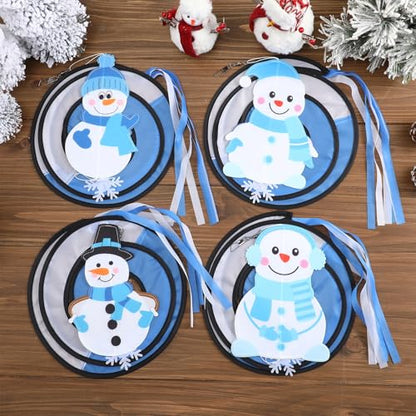 Beeveer 4 Pcs 51" Snowman Wind Socks Winter Outdoor Nylon Windsock - style: Sonwman