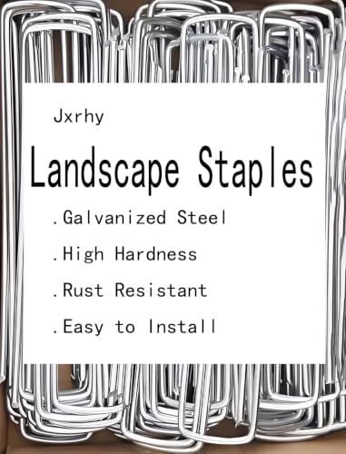 100 Pcs Landscape Staples 6 inch Garden Stakes Galvanized Pins U-Type - size: 100 Pcs x 6"