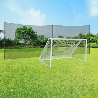 Ball Stop System - Soccer Backstop Net, Heavy Duty, High Impact, Practice Barrier - size: Socketed - 1 inch Net, style: 30FT X 10FT