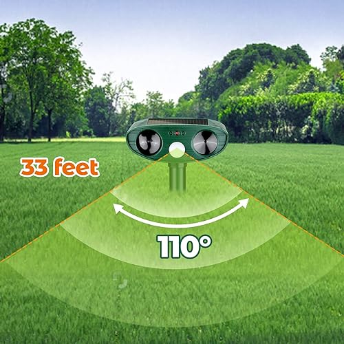 4 Pack Solar Ultrasonic Deer Repellent & Animal Repellent Outdoor