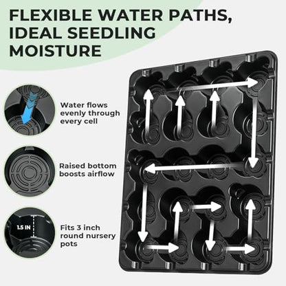 homenote 2 Pack 20 Cell Seed Starting Trays with 40 Clear 3 Inch Plant Pots - size: 3 Inch, style: 2 Pack Seed Starter Tray+Nursery Pots