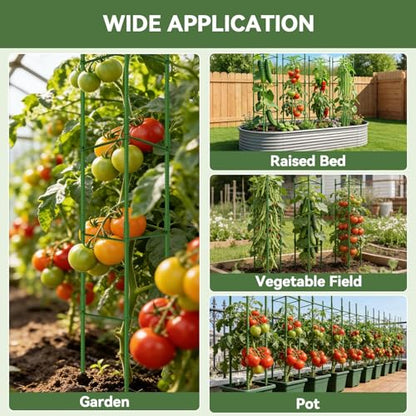 Halatool 4 Pack Tomato Cages for Garden, Up to 48in (4FT) Trellis - color: 4 Pack, size: 48 Inches