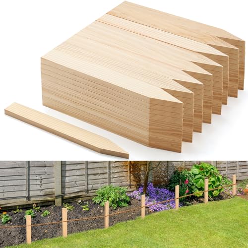 Colingmill 20 Pieces Wooden Garden Stakes 12 Inch Grade and Survey Stakes Wooden Garden and Sign Posts for Plant Support Silt Fence Yard Farm Survey Boundaries Baselines - size: 12 Inch