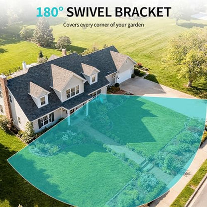 1/2" 110FT Retractable Garden Hose Reel, Wall Mounted Automatic Hose Reel with Upgraded 10 Pattern Nozzle/Any Length Lock/Slow Return System/180°Swivel Bracket, AquaBlue - size: 110FT-1/2"