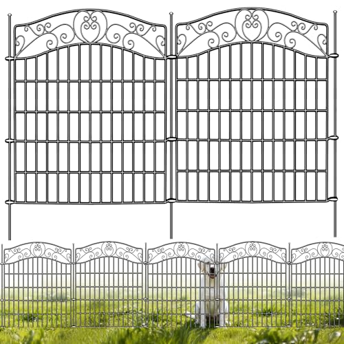 10 Panels No Dig Decorative Outdoor Garden Fence, 40 in(H) X 23.6 ft(L) Animal Barrier Fencing, Rustproof Portable Fence, Temporary Dog Fence Outdoor for Yard, Outside, Backyard, Patio - size: 40 in(H) X 23.6 ft(L)