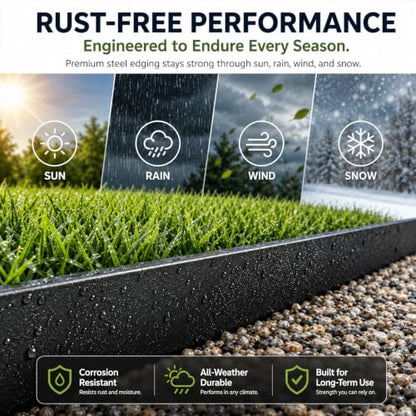 Metal Landscape Edging 6 Pack, 20 FT x 5 Inch Galvanized Steel Garden - color: 40'' L x 5'' H, style: 6 PACK NEW