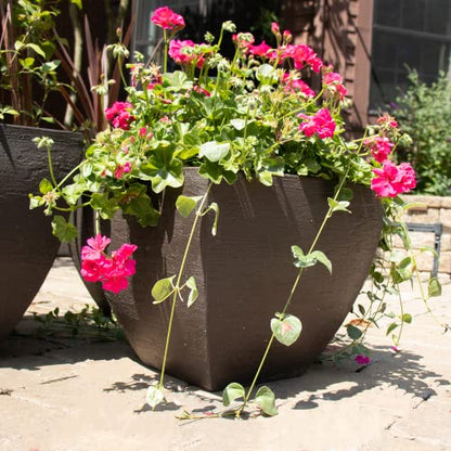 Tusco Products MSQ20ES Modern Square Garden Planter, 20-Inch, Espresso - color: Espresso, size: 20 Inch