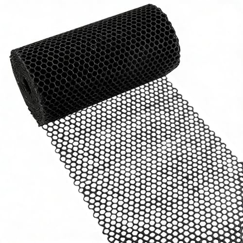 Plastic Chicken Wire Fencing 15.7IN x 66FT,Pet Barrier Netting,Durable Garden Mesh Fence Animal Barrier for Dogs, Rabbits, Poultry & Plant Protection,Black - color: Black, size: 15.7INx66FT
