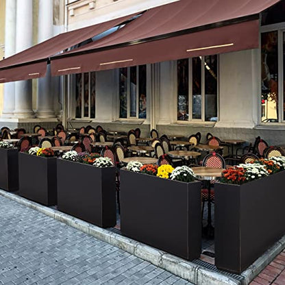 Wallowa Metallic Heavy Duty Outdoor Planter Box, 38Lx10Wx30H Span Planter - color: Black 30h, size: 38Lx10Wx30H