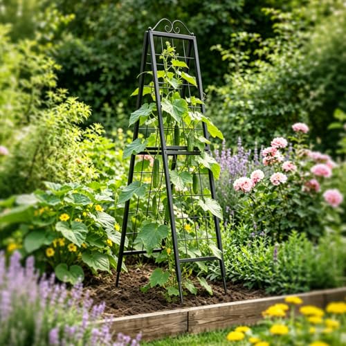 Zhongma Metal Garden A-Frame Trellises Heavy Duty Plant Support 77" H - size: 16"x 77"H A-Frame